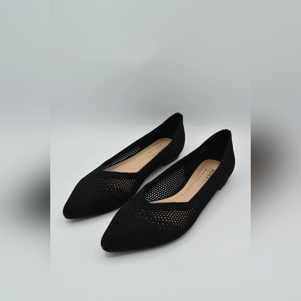 Black Perforated Flats